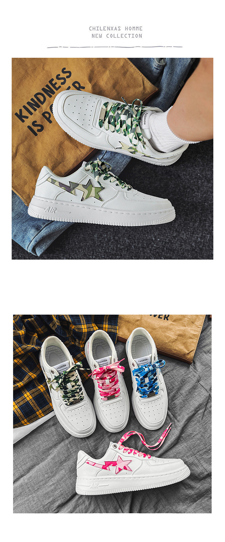 Herren Star Skateschuhe Modische Weiße Sneaker Für Den Alltag_voghion.com