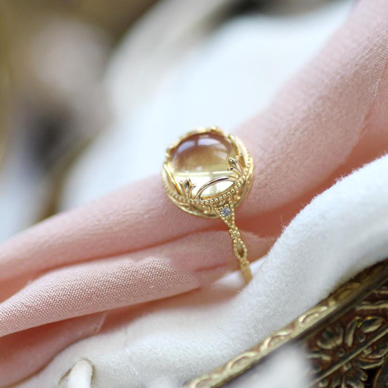 Vintage Style Fashion Geometric Copper Plating Artificial Gemstones Open Ring