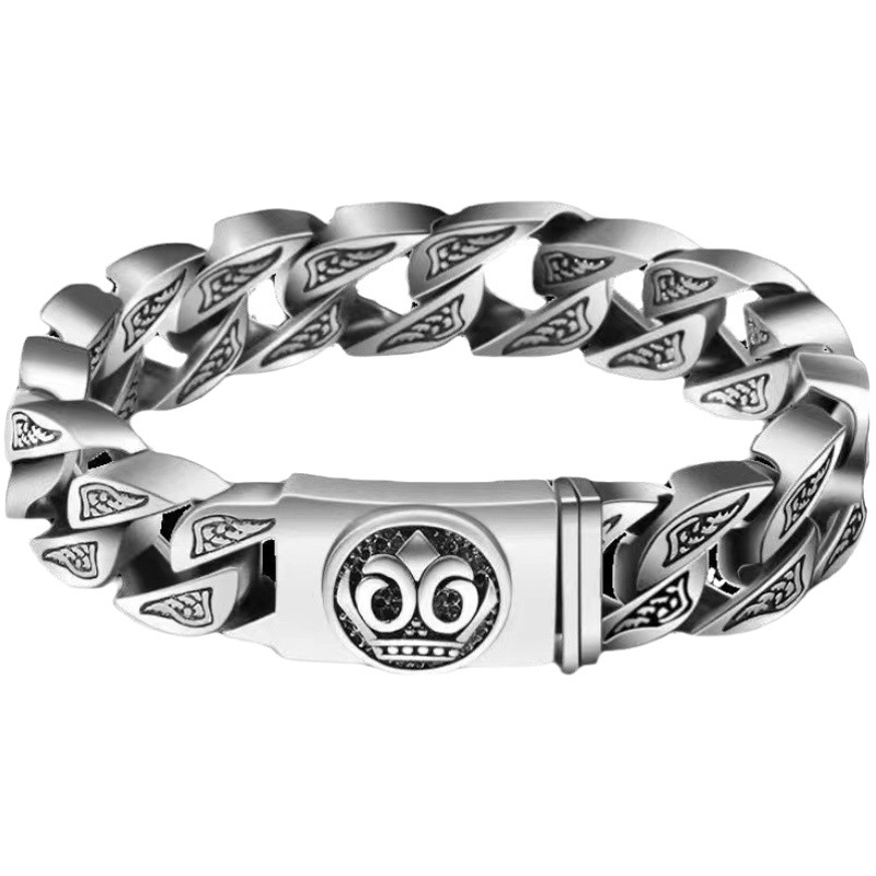 Nuevo retro hombres pulsera personalidad moda máquina amigo Rock viento anillo hebilla pulsera domineering rugosa pulsera