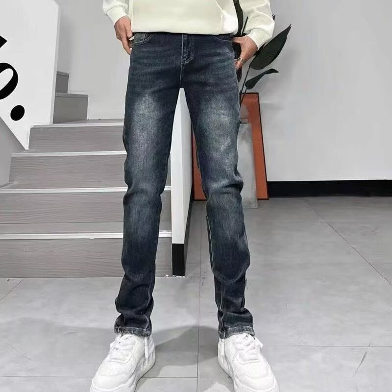 2025 Summer Trendy Designer Fashion High-End Classic Dark Blue Stretch Fashion Men's Jeans