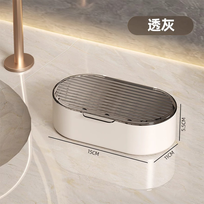 Caja de jabón de escritorio de lujo ligero con cubierta creativa caja de drenaje portátil de baño doméstico almacenar caja de jabón de baño
