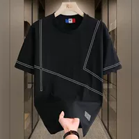 6495 Новая летняя свободная футболка с короткими рукавами, мужская модная модная дышащая рубашка