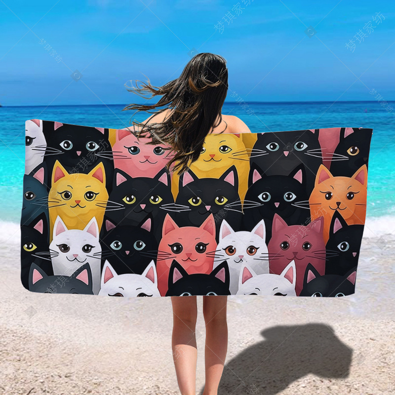 Toalla de playa de microfibra caliente de Amazon Toalla de baño absorbente de mariposa súper grande transfronteriza Towel engrosado