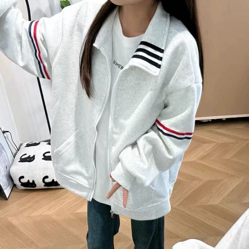 Baseball Jacket Sweatshirt Women's Spring and Autumn New Outerwear Loose Plus Size Popular High-End Dopamine Slimming Coat