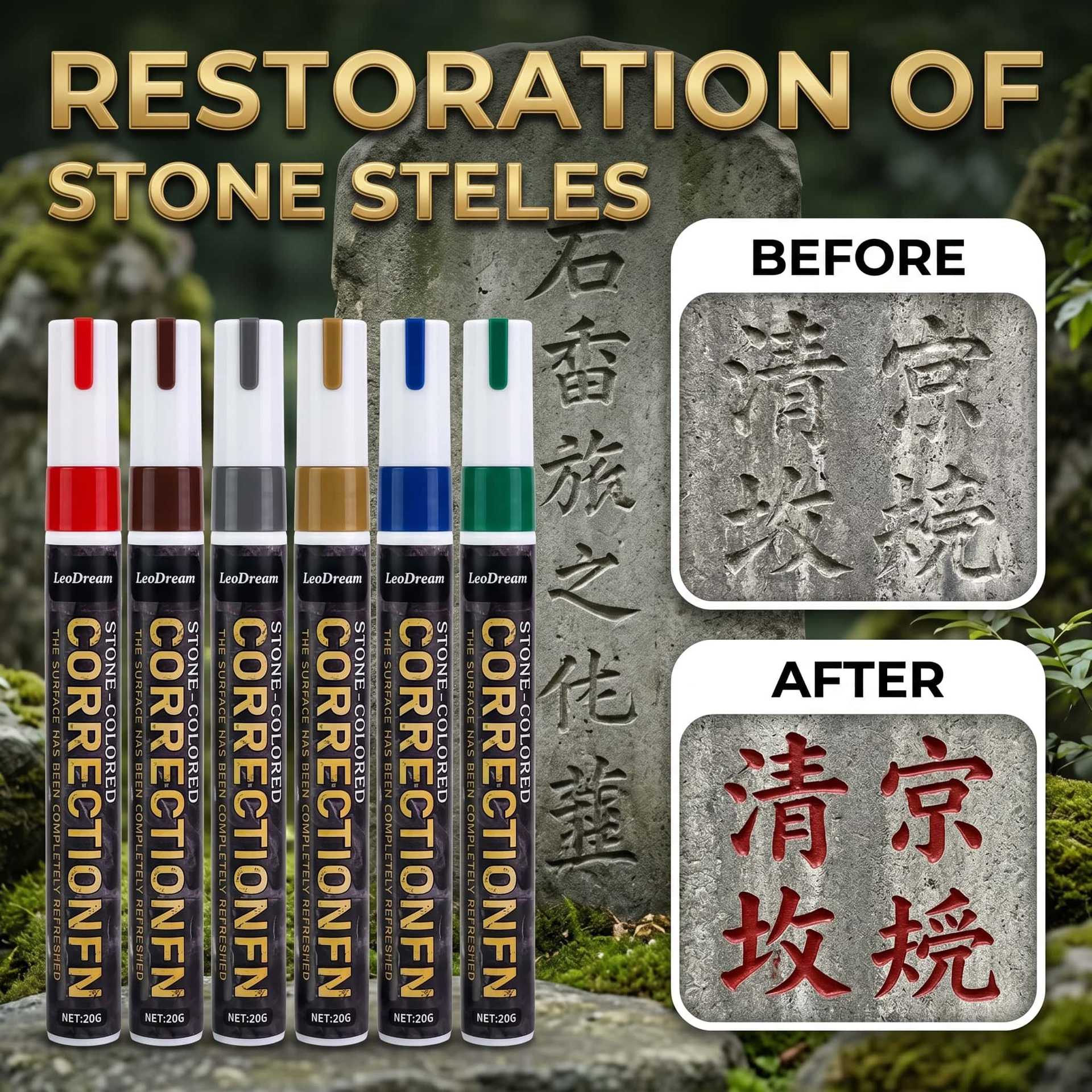 New Year's Popular Paint Pen, Stone碑 Repair Paint Pen, Waterproof and Non-Fading Coloring Pen, Large Capacity 3mm Touch-Up Marker Pen