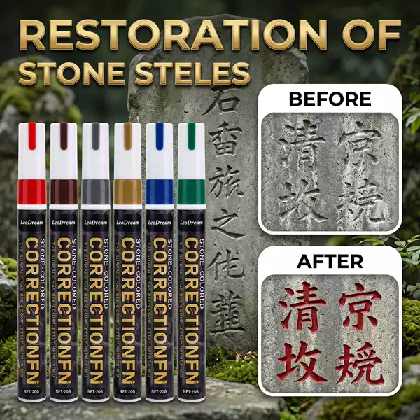 New Year's Popular Paint Pen, Stone碑 Repair Paint Pen, Waterproof and Non-Fading Coloring Pen, Large Capacity 3mm Touch-Up Marker Pen