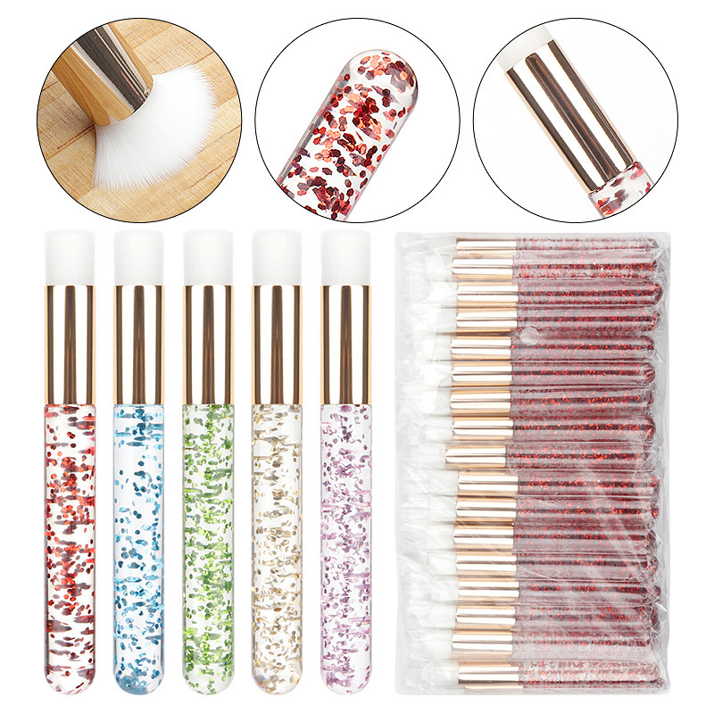 Wholesale Crystal Rod Cleaning Nose Brush Soft Cleaning Mousse Brush Acrylic Handle Multicolor Crystal Nose Brush