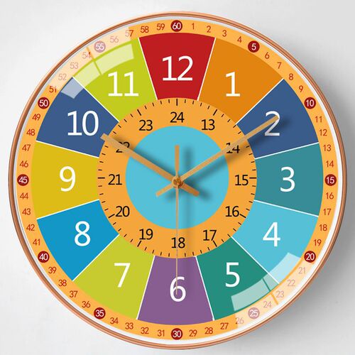 12-inch 30cm Wall Clock for Modern Simple Children's Room Decoration, Learning Clock, Cute Wall Clock for Home