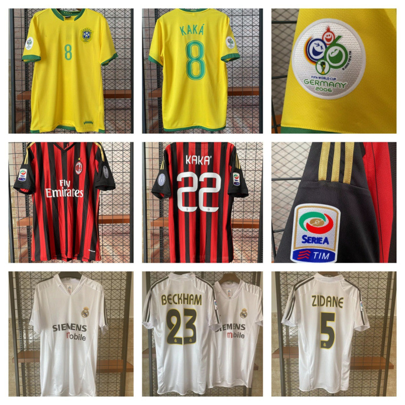 Classic Retro National Team 1314Ac06 Brazil 0405 Real Madrid Home Kaka Beckham Football Uniform Shirt