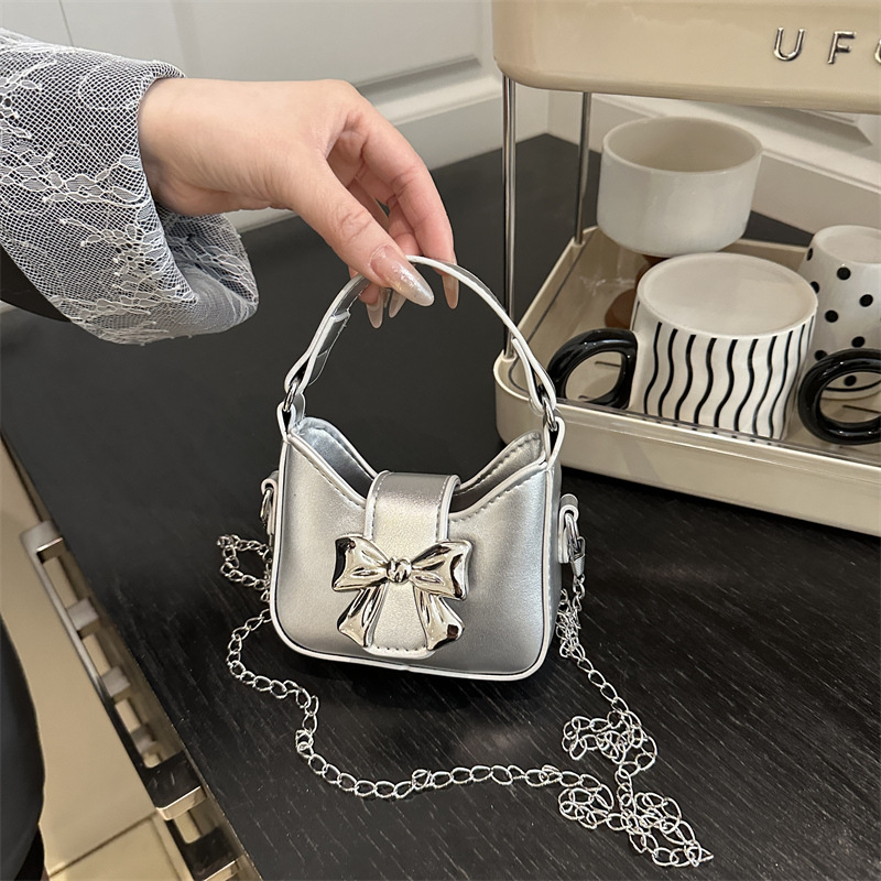 Bolsas para niños nuevas niñas color caramelo arco mini bolsos de mano niñas cadenas de padres e hijos bolsos de lápiz labial