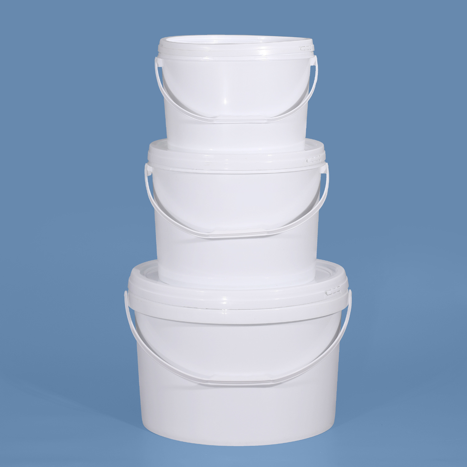 Elliptical plastic bucket with thickened paint bucket 5-20L liters kilograms kg white hardware storage bucket with lid oil drum