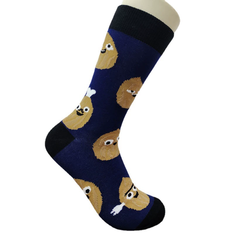 Европейские и американские модные носки Жаккардовые носки Детские носки средней длины Европейский и американский стиль Рождественский стиль Мужской модный Европейский и американский стиль