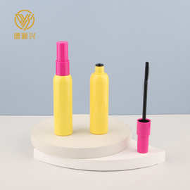 超大容量黄色玫红色双拼睫毛膏黑色刷头碎发棒睫毛增长液管批发商