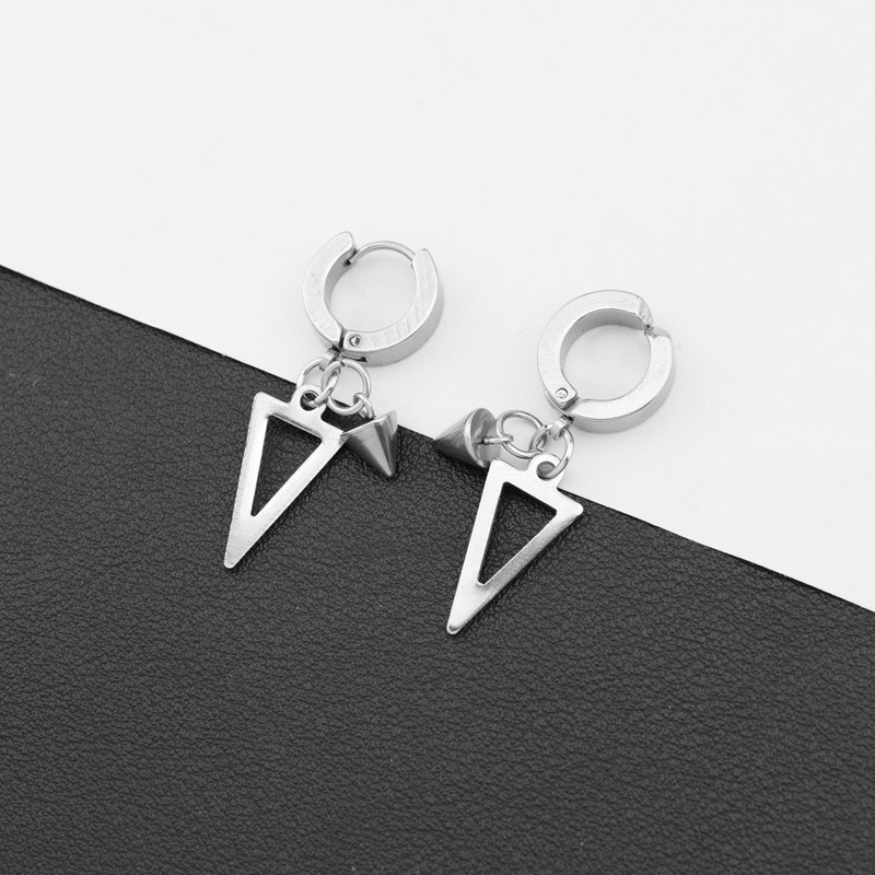 Mens Non-pierced Triangle Cuff Earring Trendy Korean Style_voghion.com