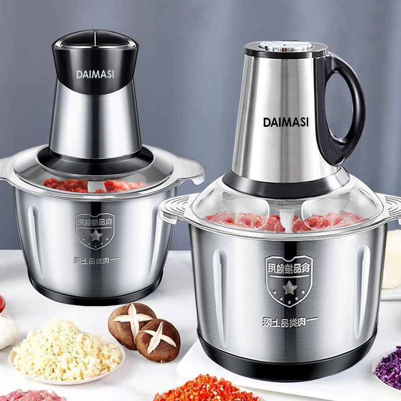 DAIMASI meat grinder household dumpling stuffing stainless steel electric multi-function material machine to beat meat garlic stir chopped vegetables