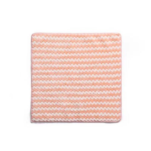 Cationic thickened coral velvet absorbent corrugated rag dish towel kitchen fiber non-stick oil household scouring pad