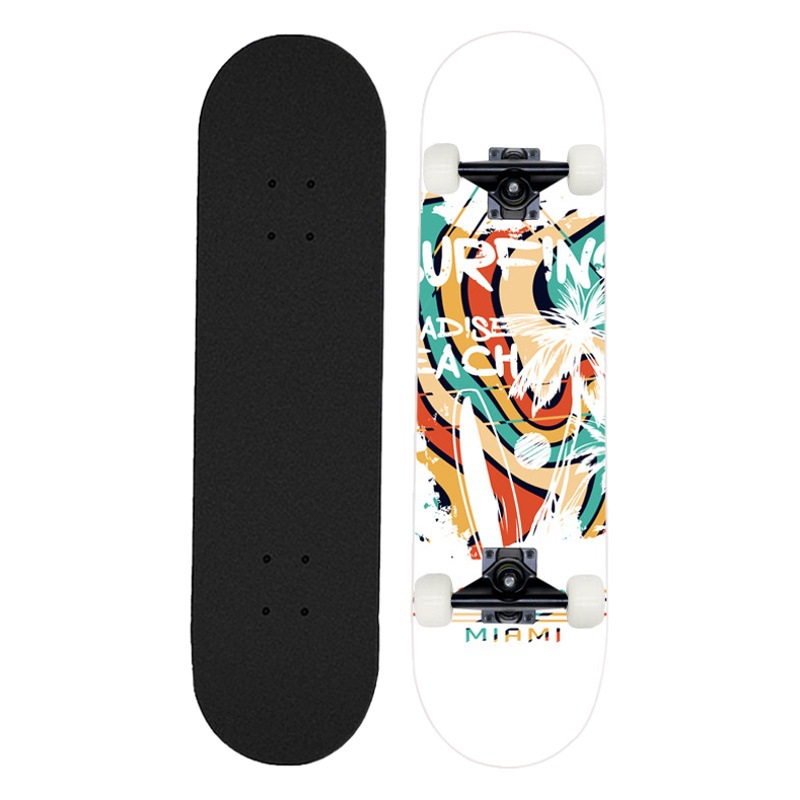New picture generation for beginners double-warped four-wheel skateboard 31 inch maple paint bracket for teenagers