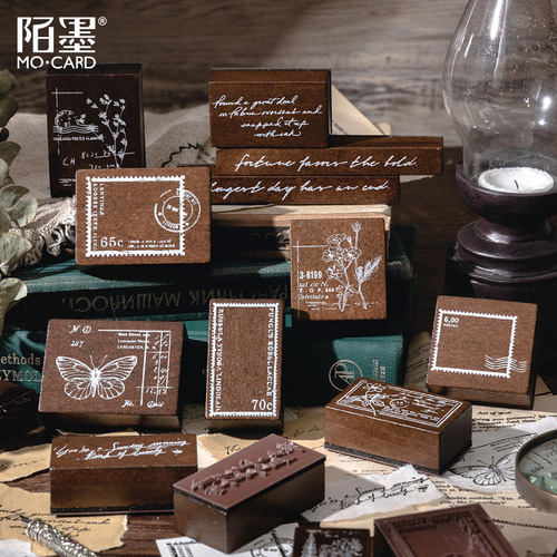 Momo Hemu Seal Time Recall Series Creative Retro Handbook DIY Decorative Printing 12 Choices