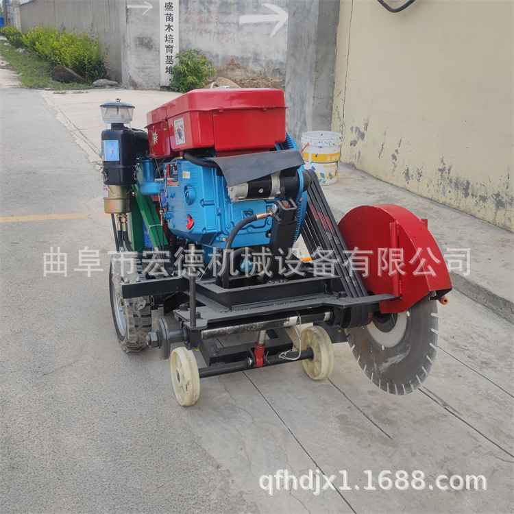履带自走式马路路面切割机 35马力柴油混凝土切割锯 遥控式切缝机