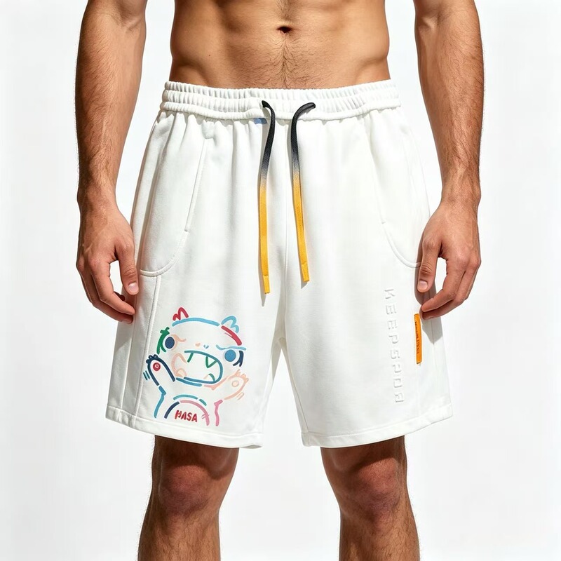 Nasa Co-Branded New Summer Cute Cartoon Casual Sports Shorts for Teenagers, Loose-Fitting Mid-Length Shorts