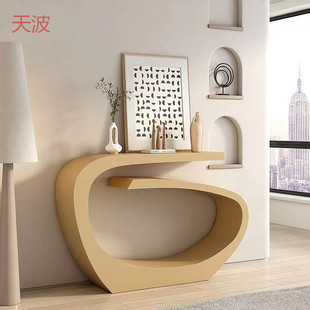 Yhu Cream Style European Style Table Living Room Light Luxury Entrance Table Entrance Art Ultra Narrow End View Table Wall Corridor Set