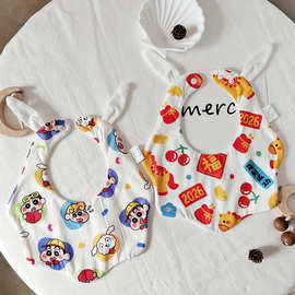 2026新款韩版婴幼儿口水巾纯棉儿童围兜婴儿围嘴宝宝口水围a类