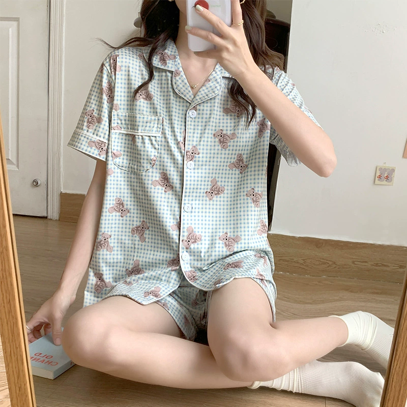 Pijama, cute set for students, thin summer cardigan, oversize