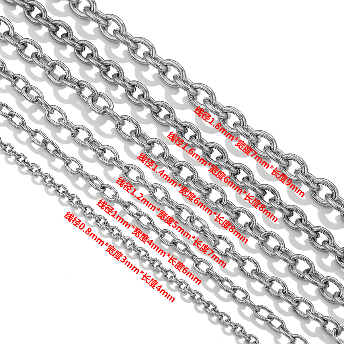 Accesorios de cadena de acero inoxidable DIY accesorios hechos a mano material collar de cadena cruzada en forma de O accesorios de cadena inoxidable