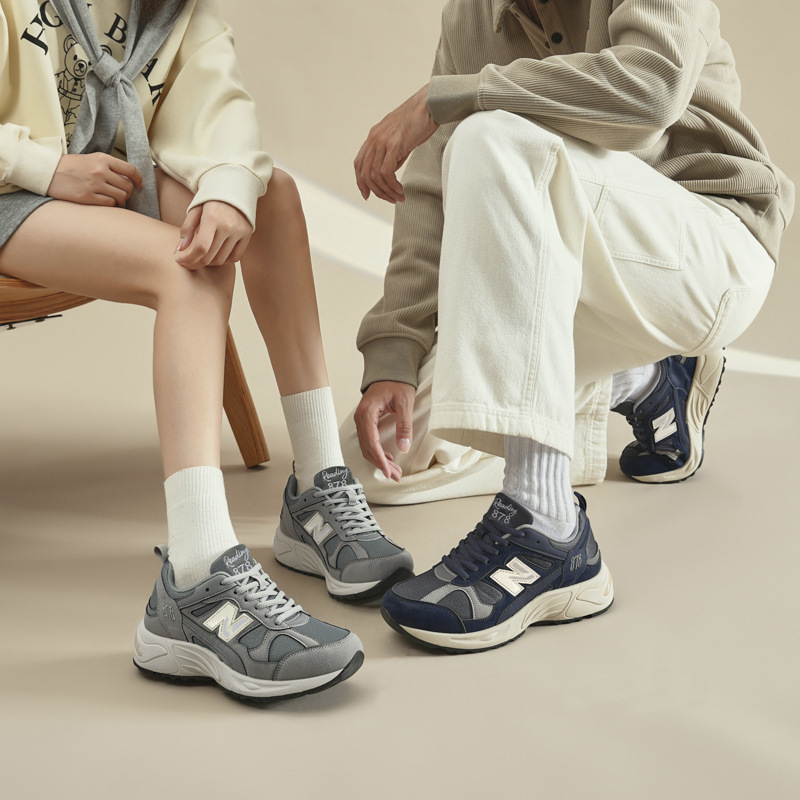 Giày thể thao retro unisex Putian Xuân Thu Balance Cool Running N878 đế dày giảm chấn — 878 Yuanzu màu xám