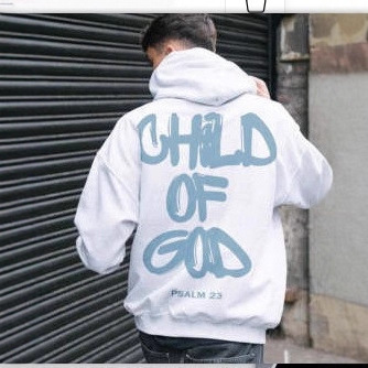 Foreign Goods Child of God Sweatshirt American Harajuku Hip-Hop Letter Graphic Print Oversized Hooded Sweatshirt in Stock