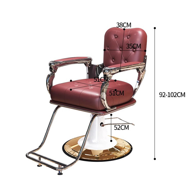 Fabricantes transfronterizos silla de peluquería retro silla de peluquería tiñida con pedal de pie silla giratoria de peluquería antigua multicolor