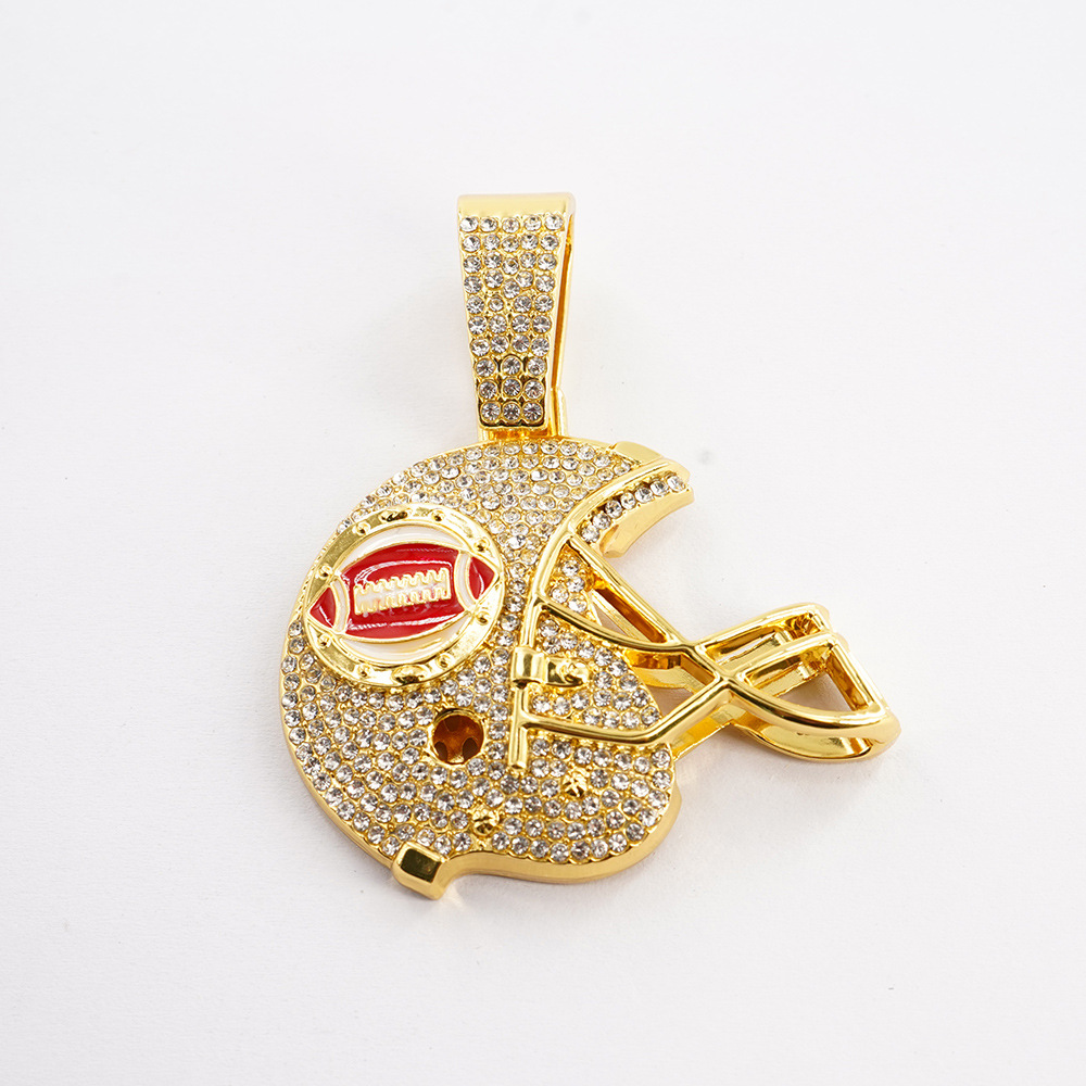 Joyas transfronterizas con un conjunto de diamantes de moda cool sombrero de béisbol collar joyas hip hop para hombres cadena de torsión de 5 mm