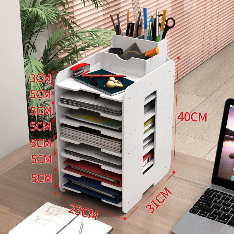 Desktop Multi-Layer Storage Rack, Compact Elevated Cosmetic & Stationery Organizer, 30×16×40 cm