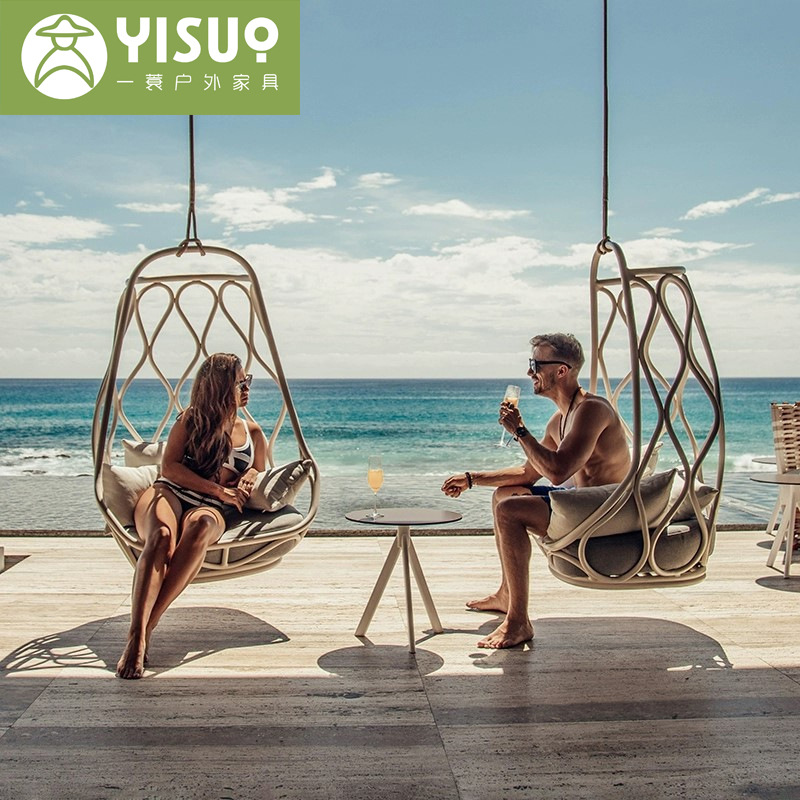 Outdoor Balcony Courtyard Garden B&B Hotel Creative Hanging Chair Outdoor Cradle Simple Rocking Chair Hanging Basket Leisure Furniture