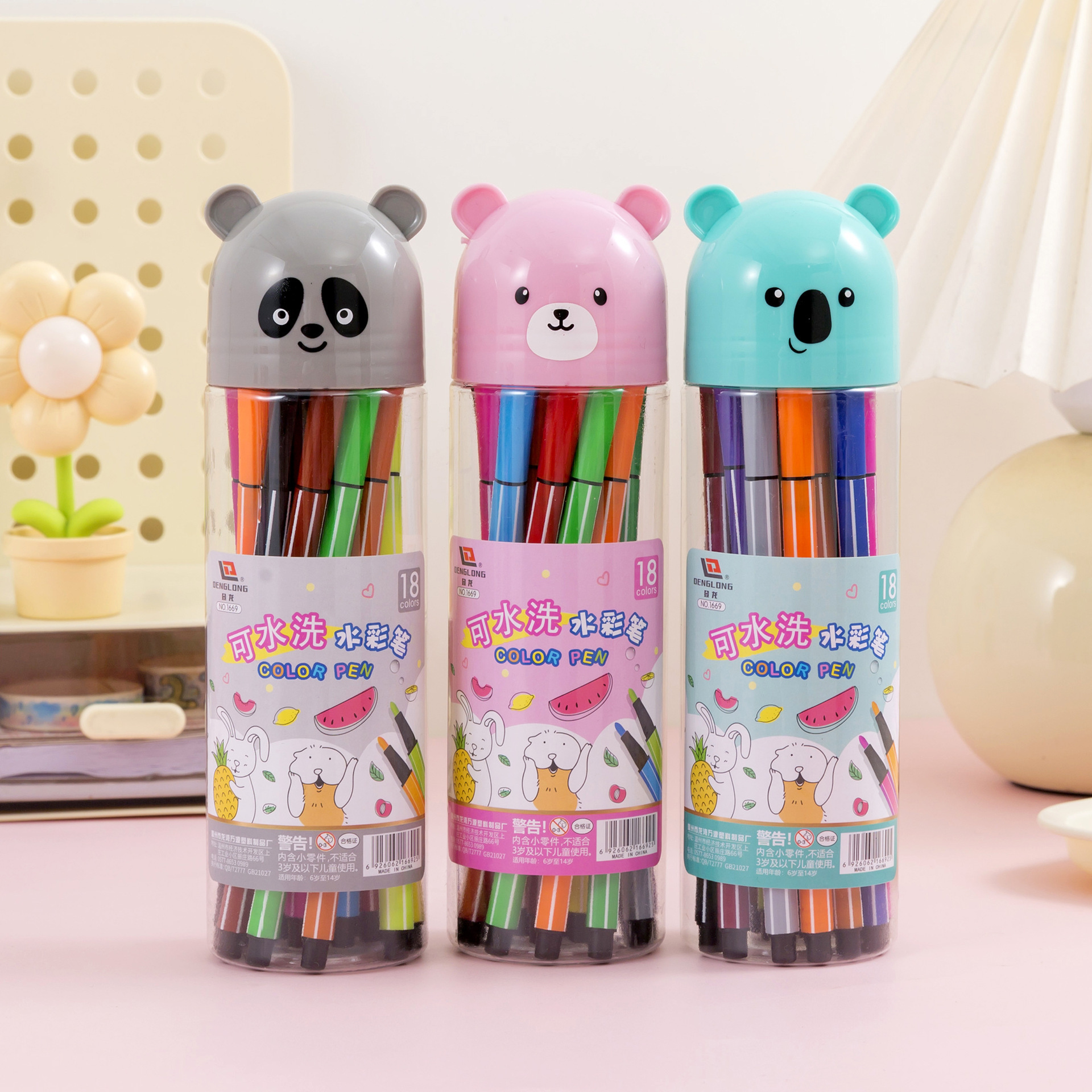 Creative Little Bear Washable Watercolor Brush Painting Marker Set 12/18/24/36 Colors Marker Wholesale Watercolor Brush