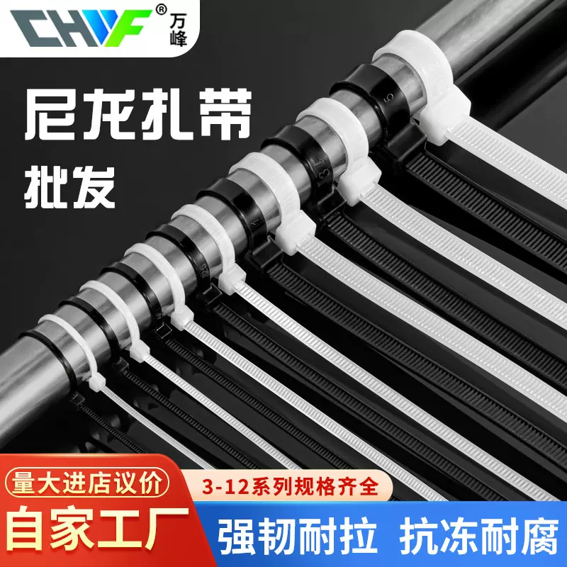 自锁式尼龙扎带批发耐高低温绑带3*150*4*200*5*250*8*300扎线带