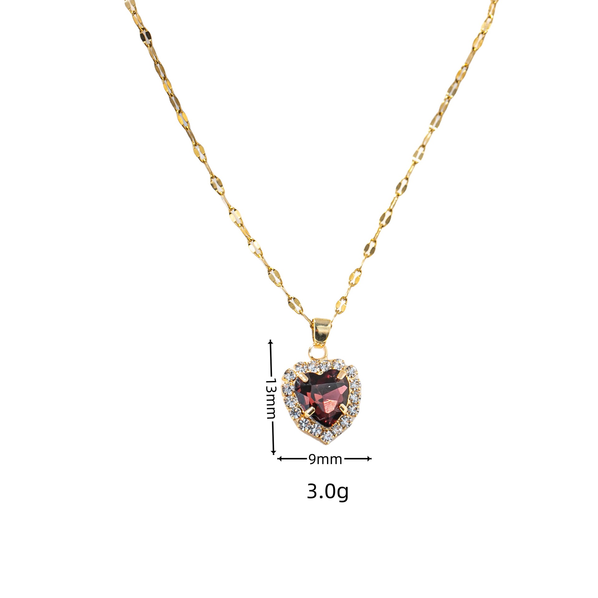 6g Weight Titanium Steel Pendant Material Zircon Inlay Material Pendant Necklace Classification Titanium Steel Chain Material 1 Piece Quantity Casual Occasion Titanium Steel Material Heart Shape Pattern Women's Gender Plating Design Simple Style Style Titanium Steel Simple Style Plating Heart Shape Zircon Pendant Necklace 无
