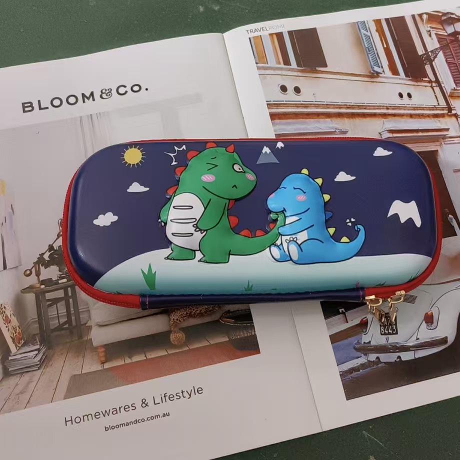 Caja de papelería de dibujos animados, niños lindos, estudiantes, niños y niñas, bolsa de papelería, caja de lápices de gran capacidad, bolsa de lápices tridimensional al por mayor