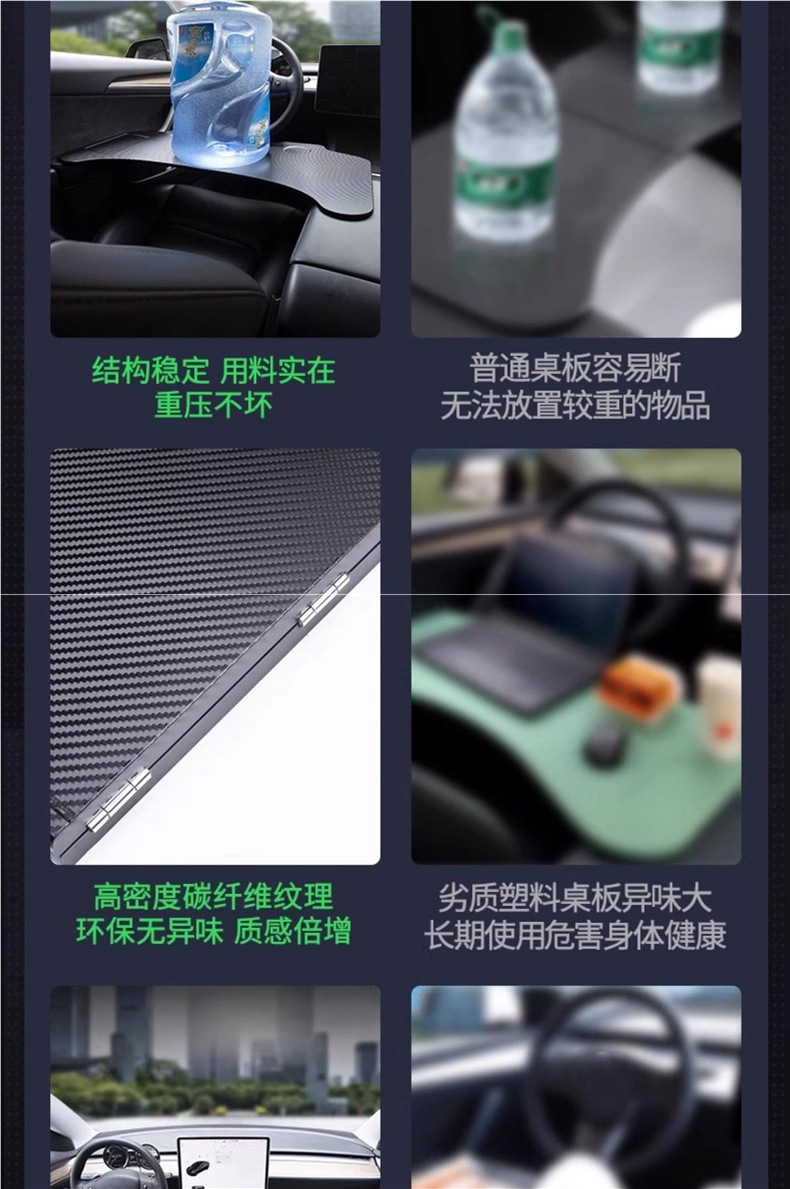 Suitable for the Updated Version of Tesla Model 3/Y Car Dining Tray Yl Front Seat Folding Computer Desk Accessories