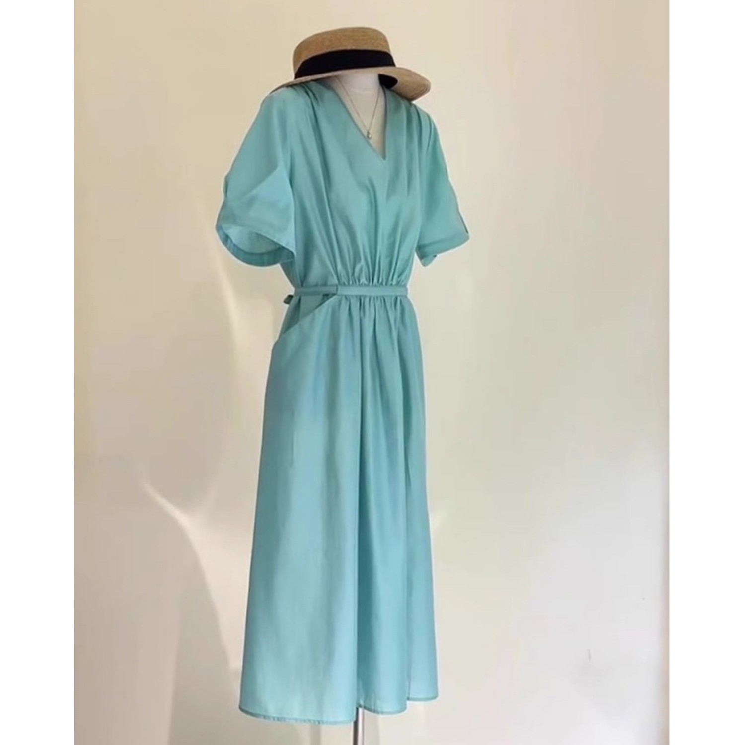 Đầm maxi nữ thắt eo dáng dài màu xanh dương mùa hè FL231978 — Đầm