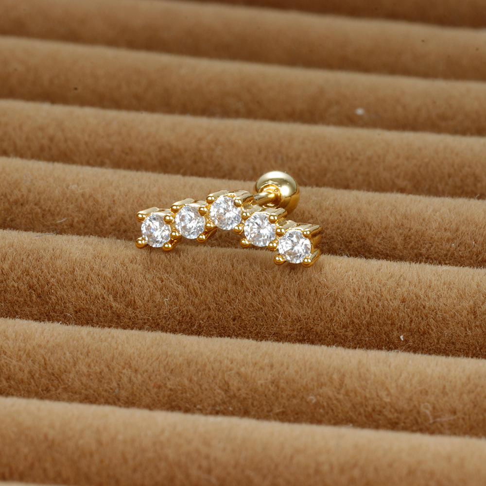 3g Weight Zircon Inlay Material Cartilage earrings Classification 1 Piece Quantity Daily Occasion Stainless Steel Material Geometric Pattern Women's Gender Plating, Inlay Design Simple Style Style 1 Piece Simple Style Geometric Plating Inlay Stainless Steel Zircon Cartilage Earrings 13
