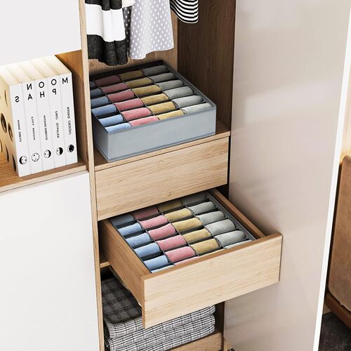 Cross-border drawer fabric underwear storage box socks underwear storage partition household large capacity storage box Amazon