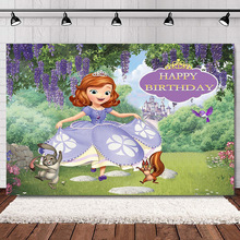 亚马逊苏菲亚公主汪汪队儿童生日主题拍照摄影背景布影楼道具装饰