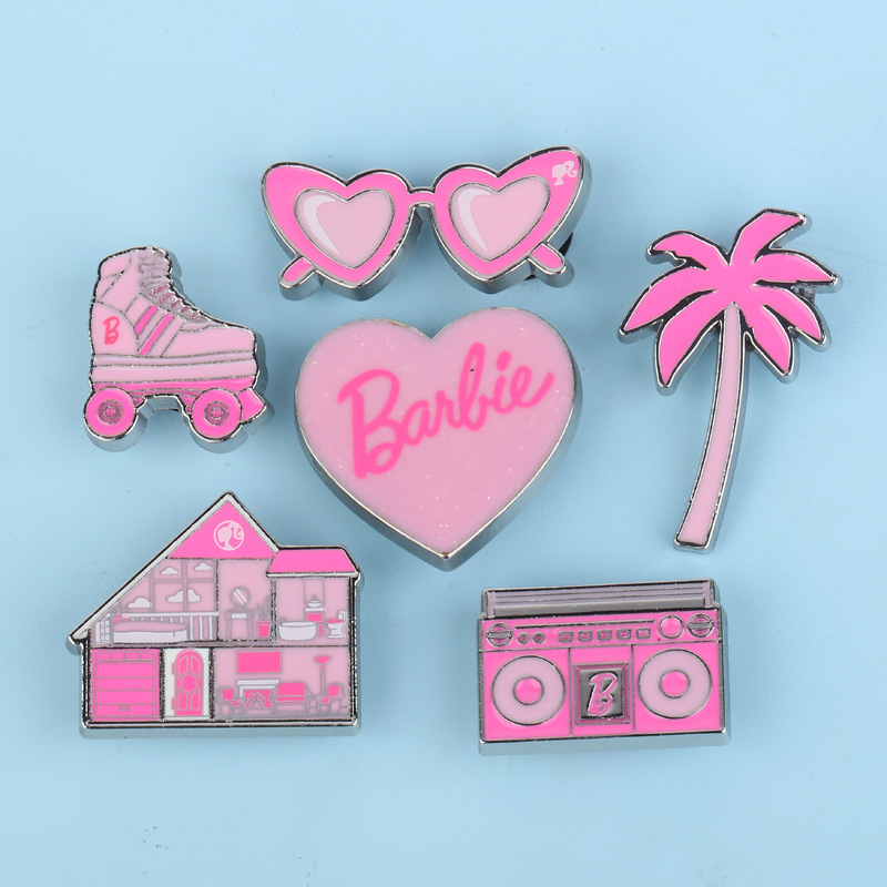 Cross-Border Hot Selling Pink Garden Clogs Decorative Buckle Accessories Metal Shoe Flower Buckle Pearl Women's Hardware Accessories