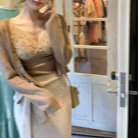 时尚休闲套装;连衣裙;女式针织衫