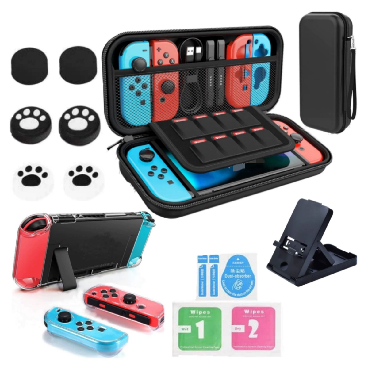 Кристаллический чехол-хранилище для Switch2 / SWITCH OLED, защитный футляр NS, кабель для данных