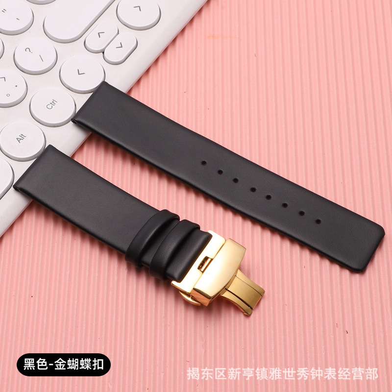 Thin, leather, black