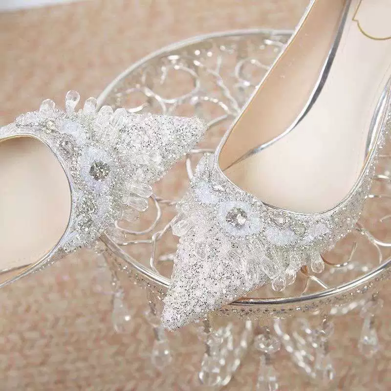 Французские туфли на высоком каблуке, свадебные туфли, женские свадебные туфли с кристаллами, туфли на шпильке, элитные, не утомляющие свадебные туфли, туфли для подружек невесты Xiuhe.