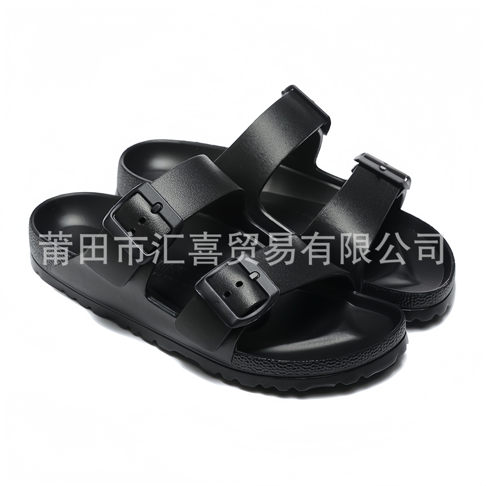 Summer EVA Flat Slippers Outer Wear Flat Shoes Double Buckle EVA Sandals Waterproof Non-Slip Ultra Light Beach Slippers Couple's Shoes
