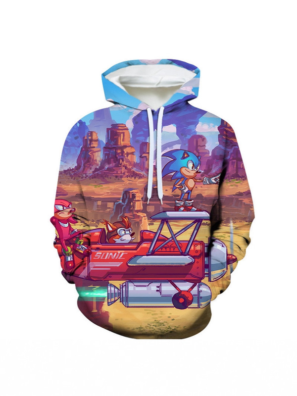 New Amazon bestseller for foreign trade: Sonic men's and women's hooded sweatshirts with 3D digital printing, direct from the manufacturer New Amazon bestseller for foreign trade: Sonic men's and women's hooded sweatshirts with 3D digital printing, direct from the manufacturer